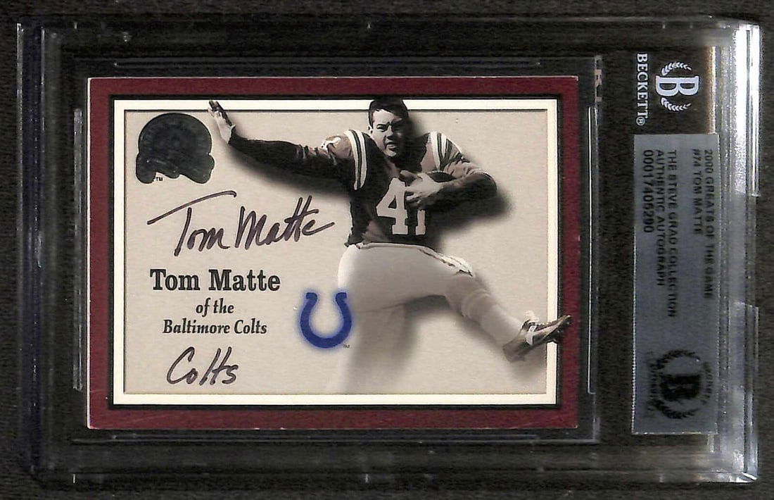 Tom Matte Signed 2000 Greats of the Game #74 Card Beckett Authenticated (1 of 1)