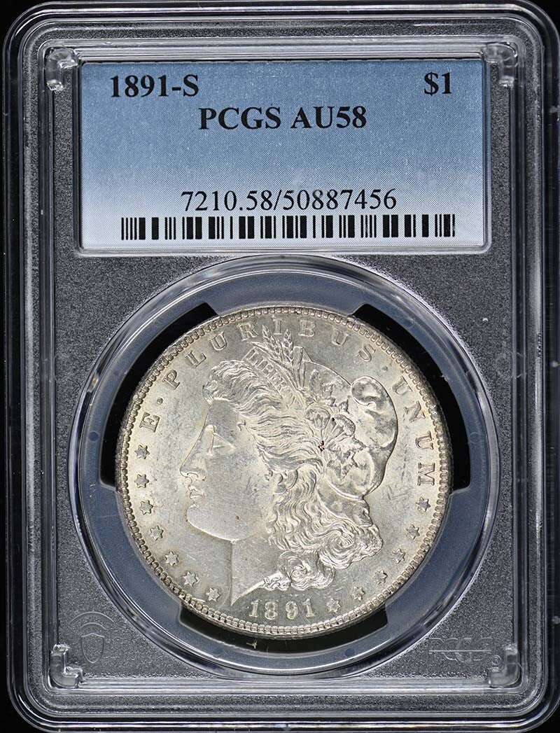 1891-S Morgan Dollar PCGS AU58 Certified San Francisco Coin (1 of 2)