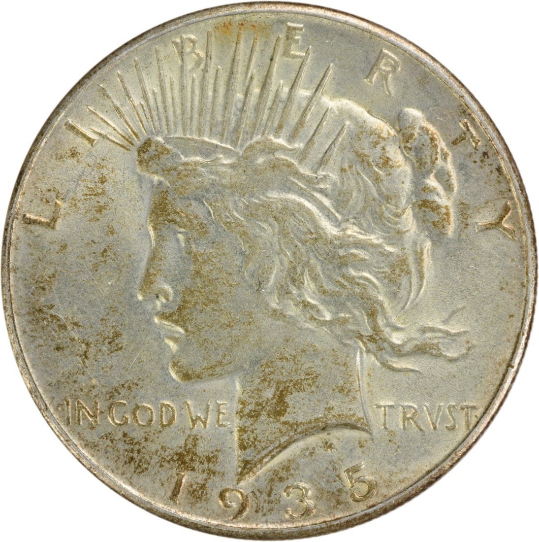 1935 Peace Silver Dollar AU Uncertified Philadelphia Mint (1 of 2)