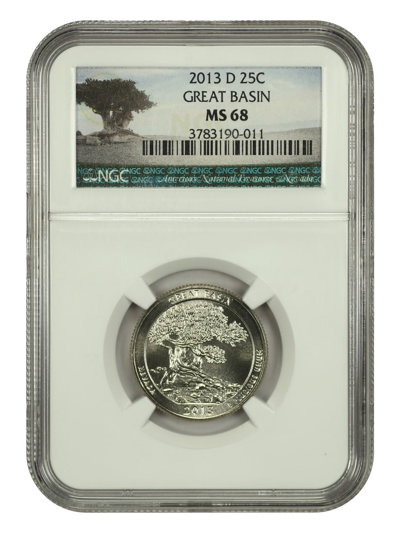 2013-D 25C Great Basin NP NGC MS68 Clad Quarter (1 of 2)