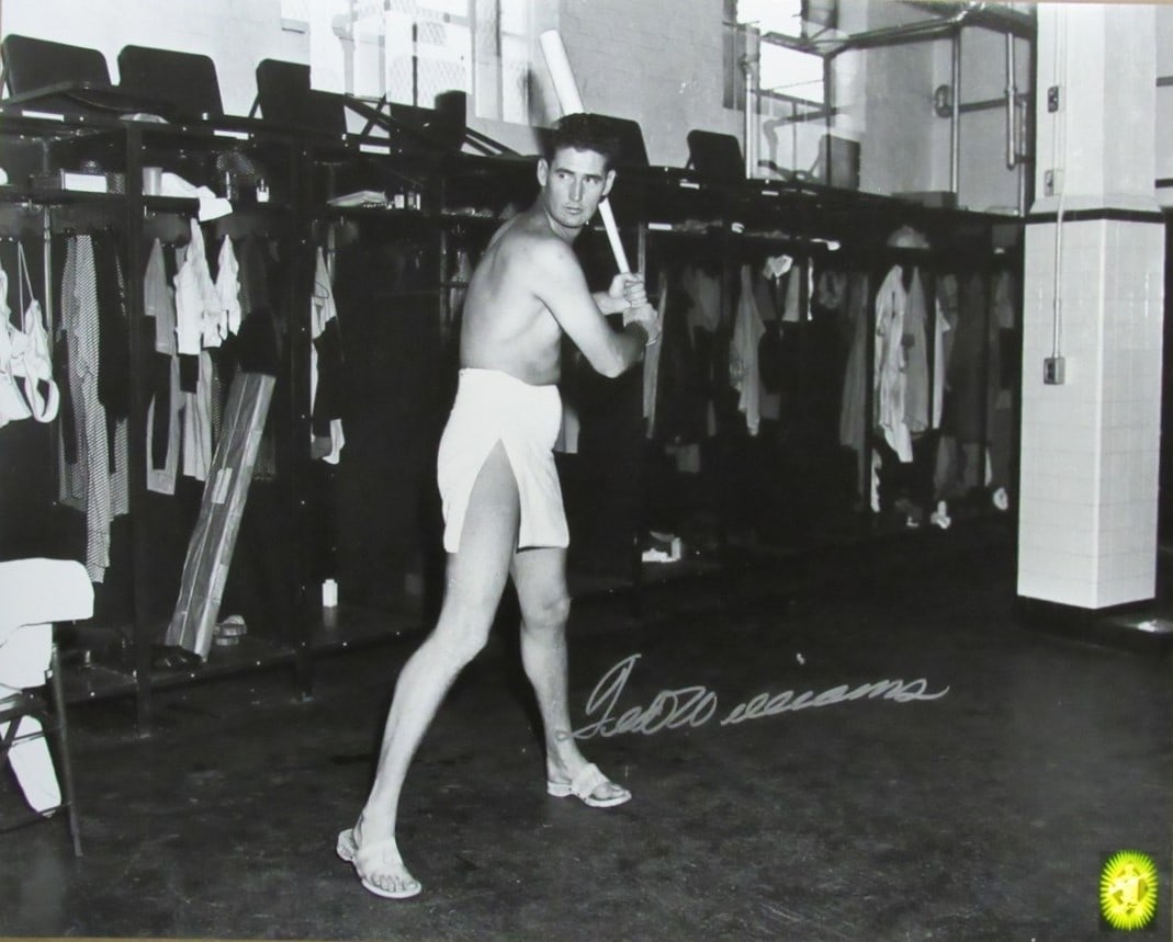 Ted Williams HOF Autographed 16x20 Photo Boston Red Sox with Green Diamond Hologram (1 of 3)