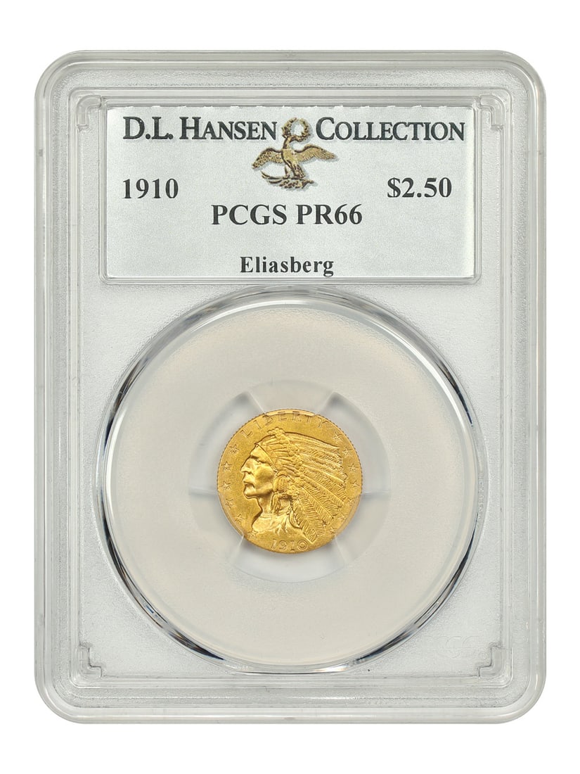 1910 Indian $2.50 PCGS PR66 Coin D.L. Hansen Collection (1 of 4)