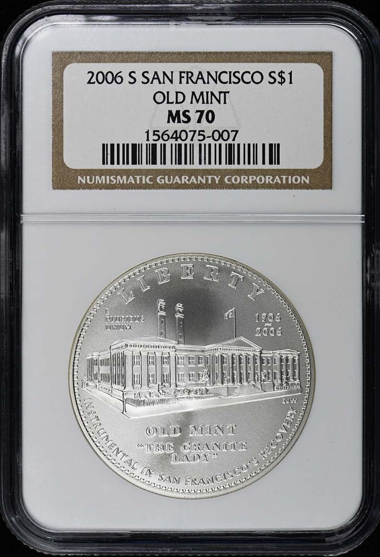 2006 S San Francisco Modern Commemorative S$1 NGC MS70 Coin (1 of 2)
