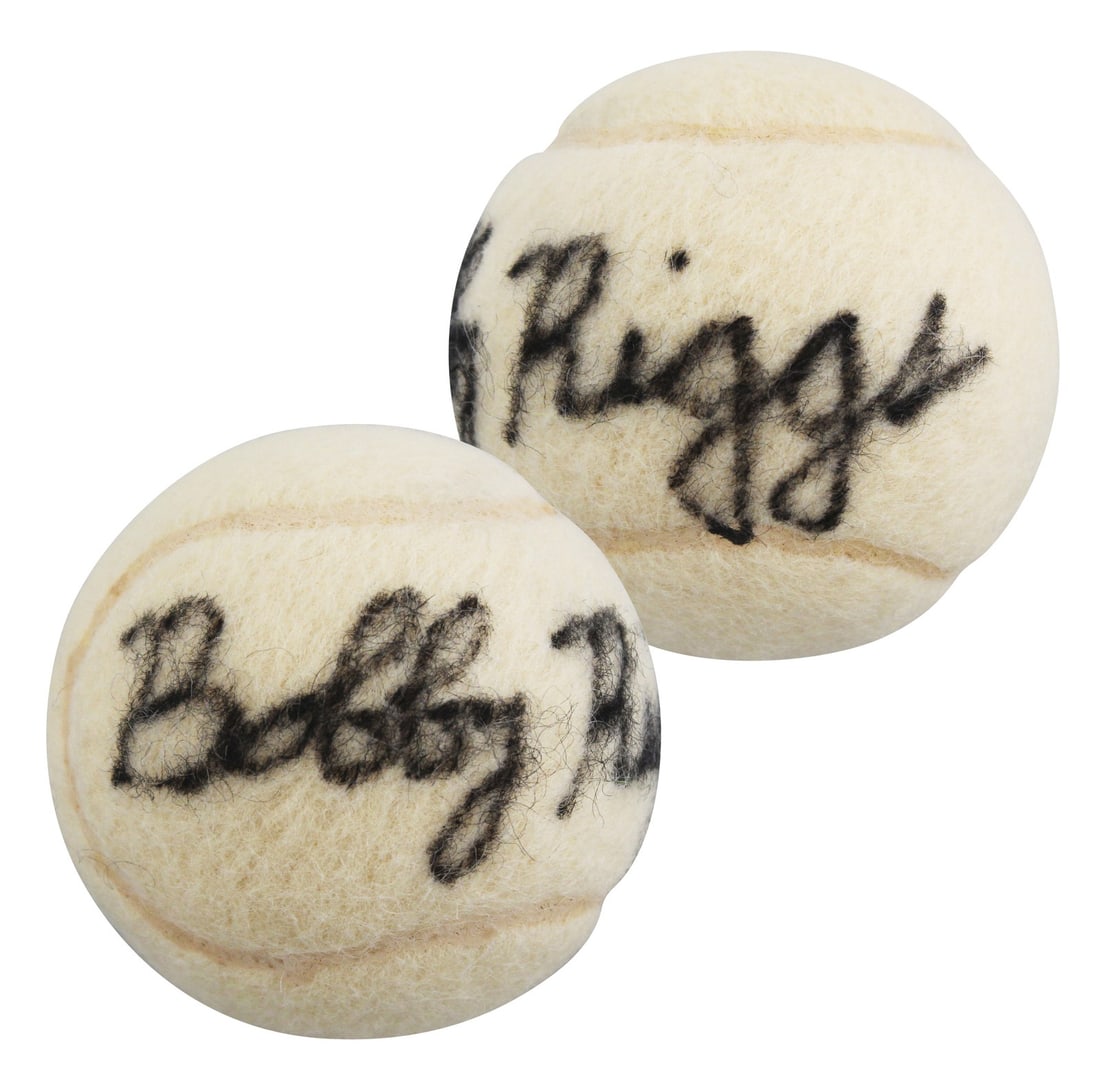 Bobby Riggs Autographed Slazenger Tennis Ball Beckett Authenticated: Bobby Riggs Autographed Slazenger Tennis Ball Beckett Authenticated This authentic Slazenger tennis ball has been personally signed by tennis legend Bobby Riggs. The item comes with guaranteed authent