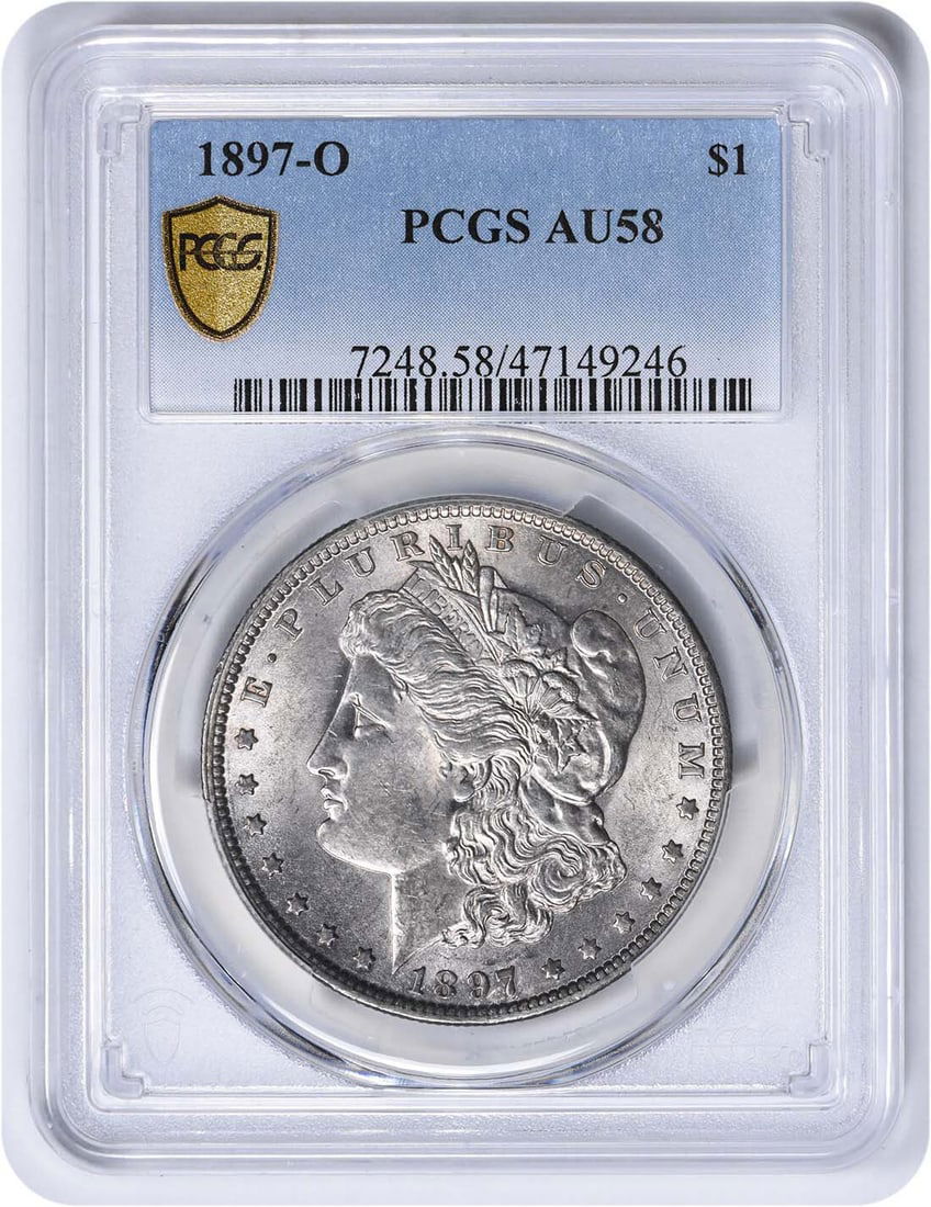 1897-O Morgan Silver Dollar AU58 PCGS Graded Coin (1 of 2)
