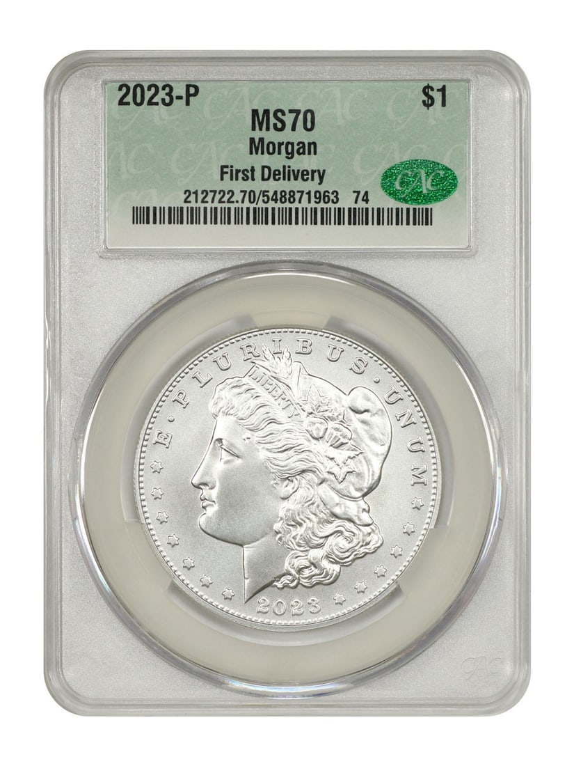 2023-P $1 Morgan Dollar CACG MS70 First Delivery Uncirculated (1 of 4)