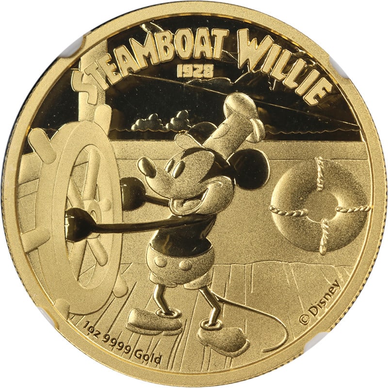 2014 Niue $200 Gold Steamboat Willie Mickey Mouse NGC PF70 Ultra Cameo Coin (1 of 4)
