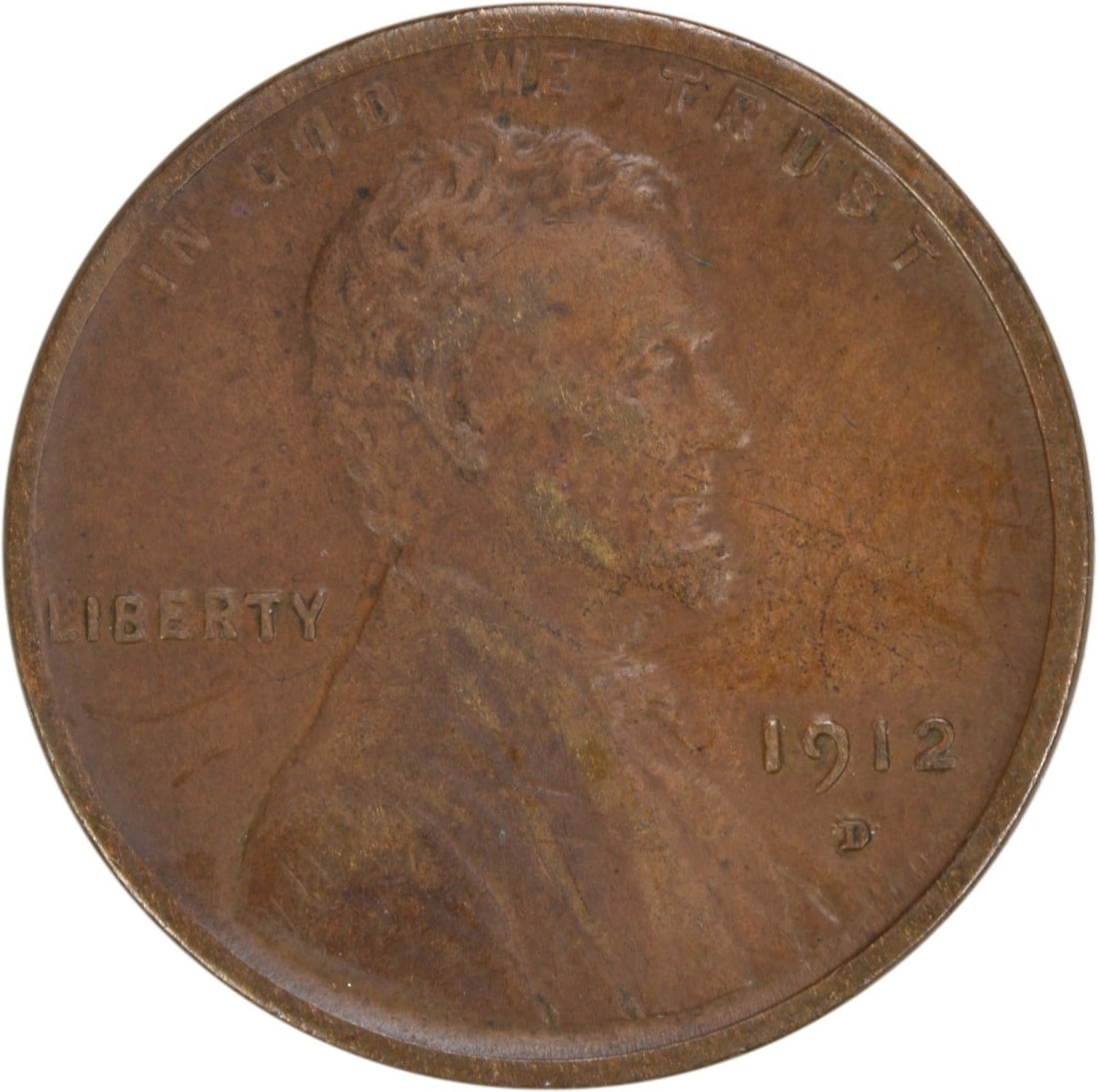 1912-D Lincoln Wheat Cent EF Uncertified Copper Coin (1 of 2)