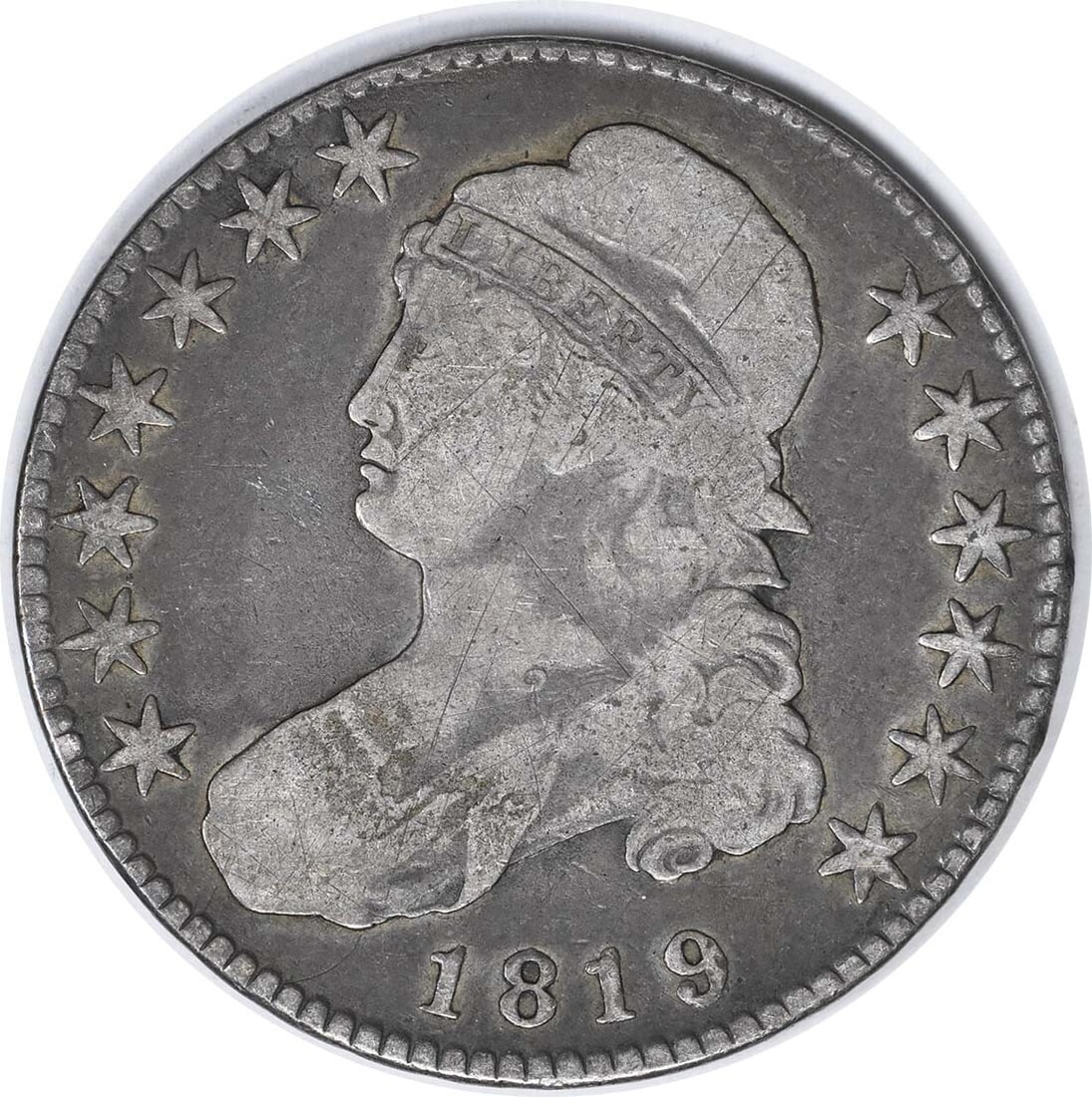 1819 Bust Silver Half Dollar 50C John Reich Design Uncertified (1 of 2)