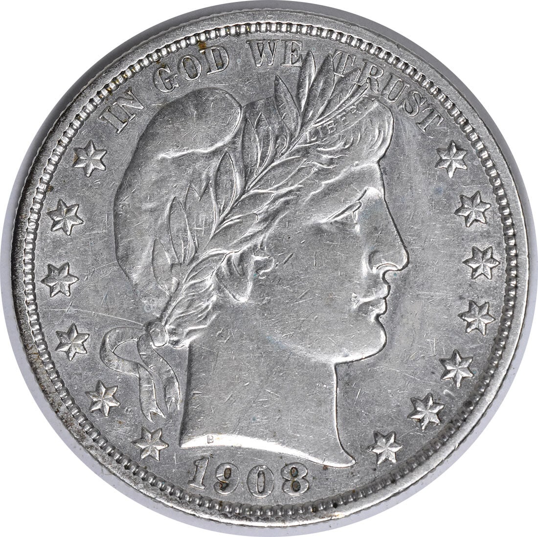 1908 Barber Silver Half Dollar AU Uncertified 50C Philadelphia Coin (1 of 2)