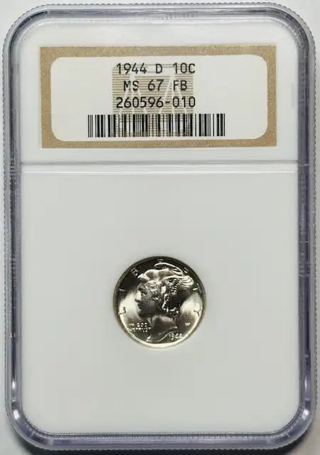 1944 D Mercury Dime NGC MS67 FB Uncirculated Denver Mint (1 of 2)