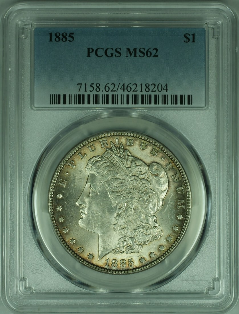 1885 Morgan Silver Dollar Coin PCGS MS62 Uncirculated Light Toning (1 of 2)