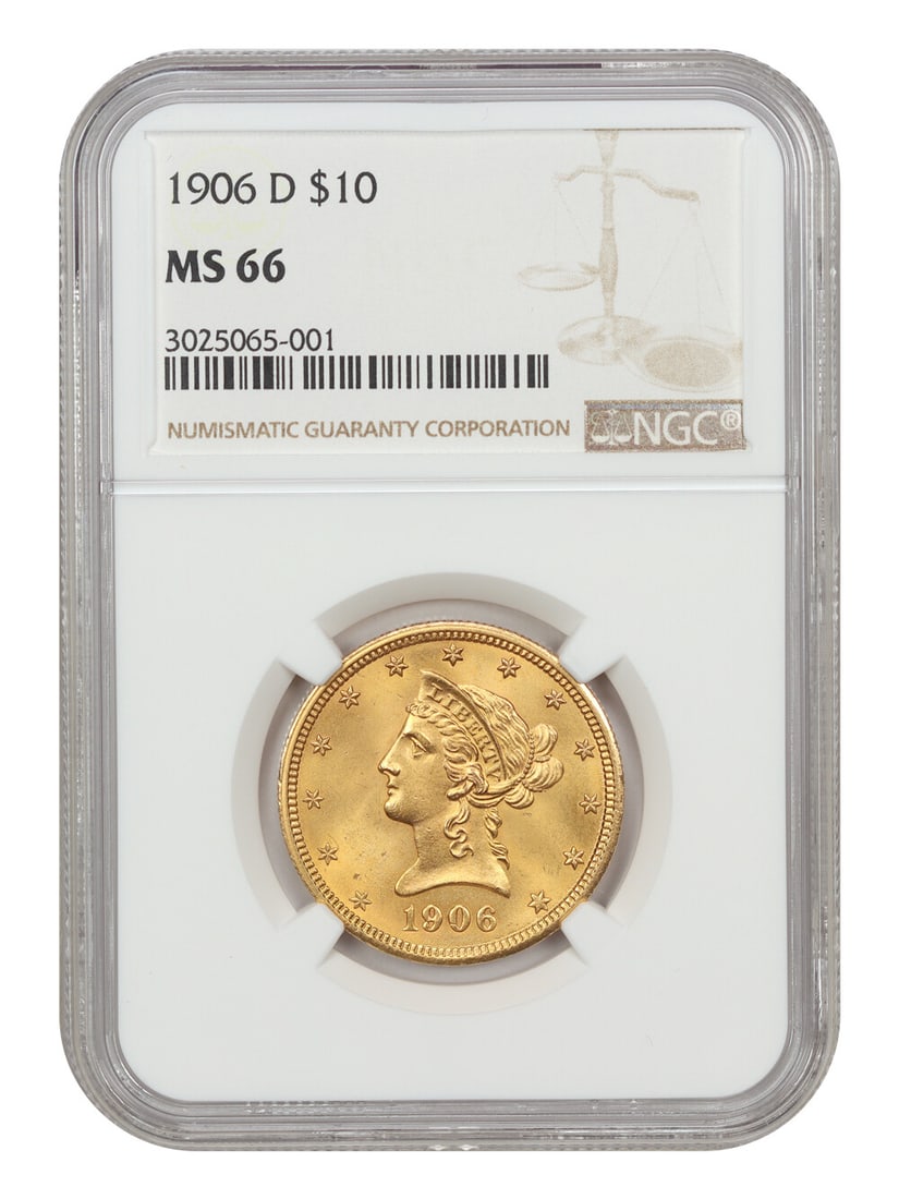 1906-D $10 Liberty Head Gold Coin NGC MS66 Rare Denver Mint (1 of 4)