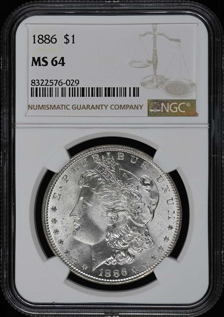 1886 Morgan Dollar NGC MS64 Certified Silver Coin (1 of 2)