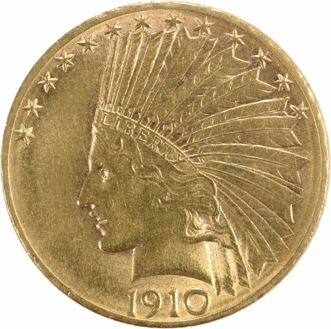 1910-D $10 Gold Indian Coin by Augustus Saint Gaudens AU (1 of 2)
