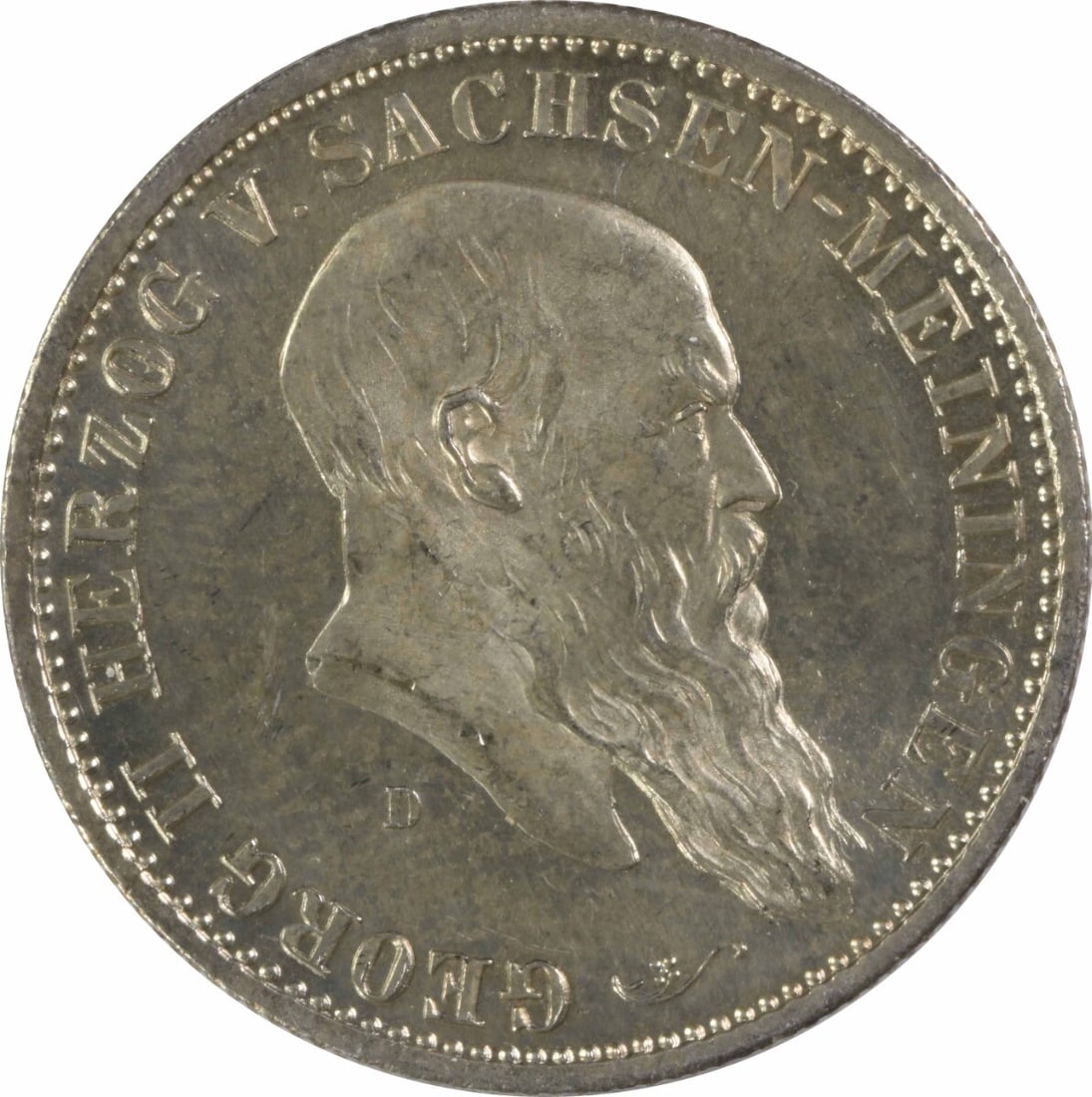 1901 D Saxe Meiningen 2 Mark Silver Coin KM196 Uncertified (1 of 2)