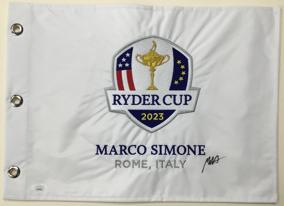 Max Homa Signed 2023 Ryder Cup Flag JSA Authenticated AV66405 (1 of 4)