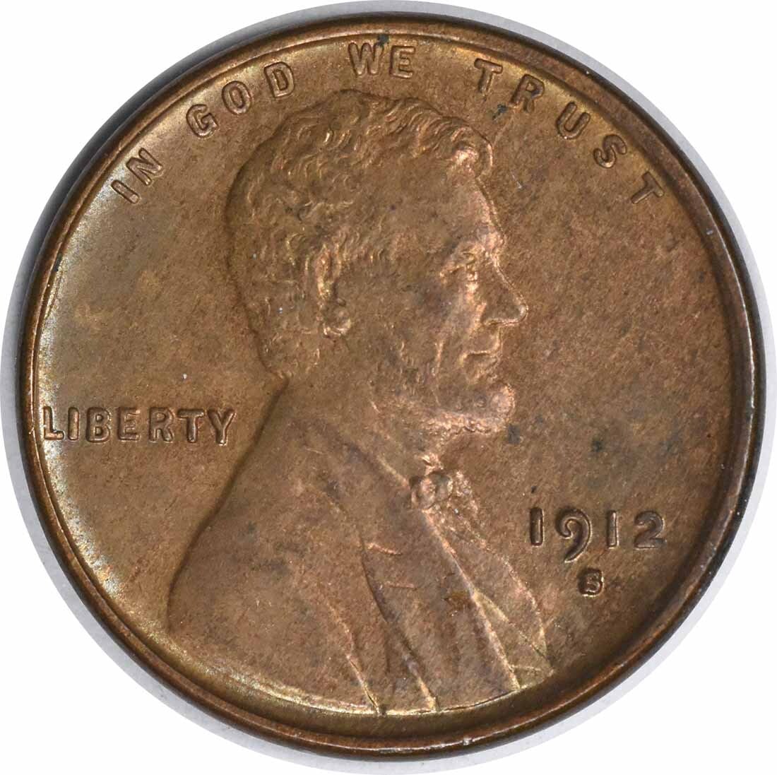 1912-S Lincoln Wheat Cent Choice BU+ Uncertified Copper Coin (1 of 2)