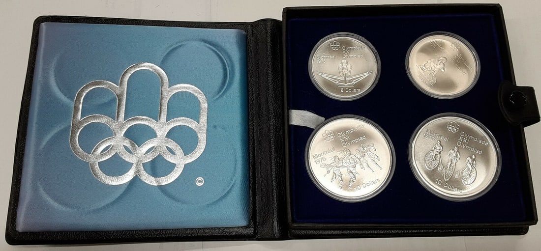 1974 Montreal Olympic Games .925 Silver Four Coin Set RCM OGP (1 of 4)