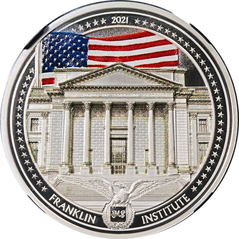 Benjamin Franklin 2021 Cook Islands $5 1oz Silver Ultra High Relief NGC PF70 Coin (1 of 4)