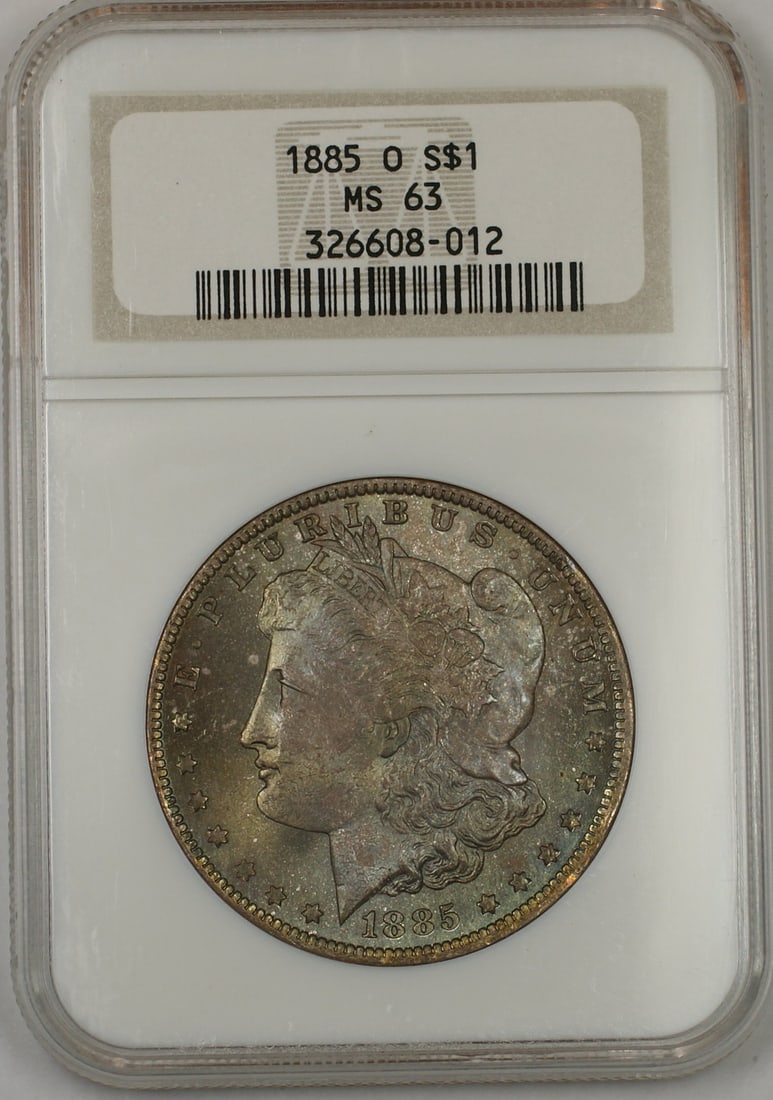 1885-O Morgan Silver Dollar NGC MS 63 Toned Silver Coin (1 of 2)