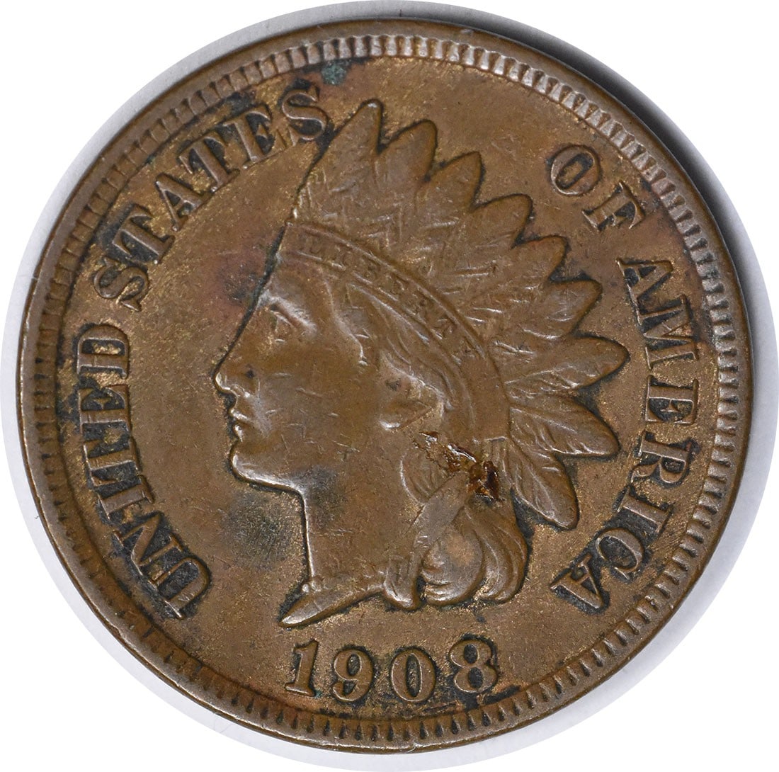 1908-S Indian Head Cent Copper Km 90a Uncertified (1 of 2)