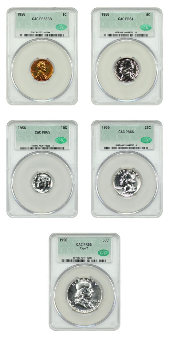 1956 Proof Set CACG PR64-66 5 Coin Collection Uncirculated (1 of 4)