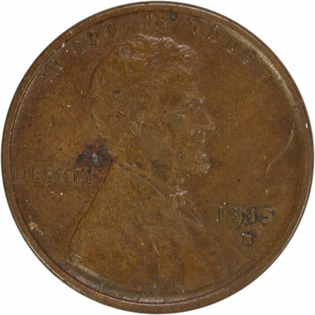 1915-S Lincoln Wheat Cent EF Uncertified Copper Coin (1 of 2)