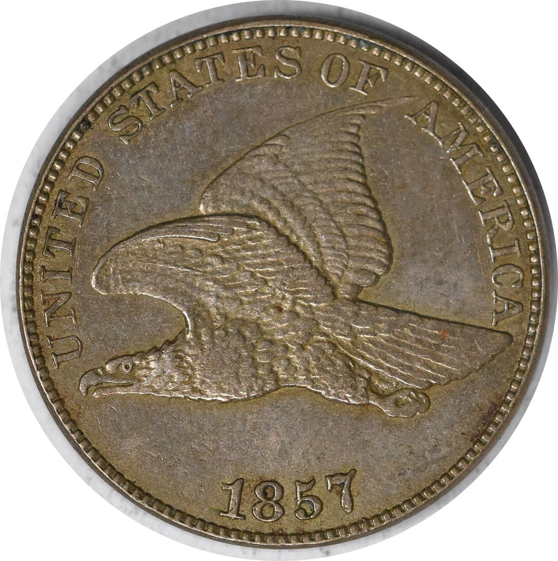 1857 Flying Eagle Cent AU Copper Nickel Uncertified Coin (1 of 2)