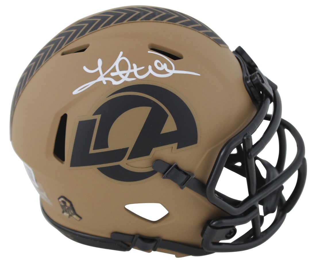Kurt Warner Signed Rams Salute To Service II Mini Helmet BAS Authenticated (1 of 2)