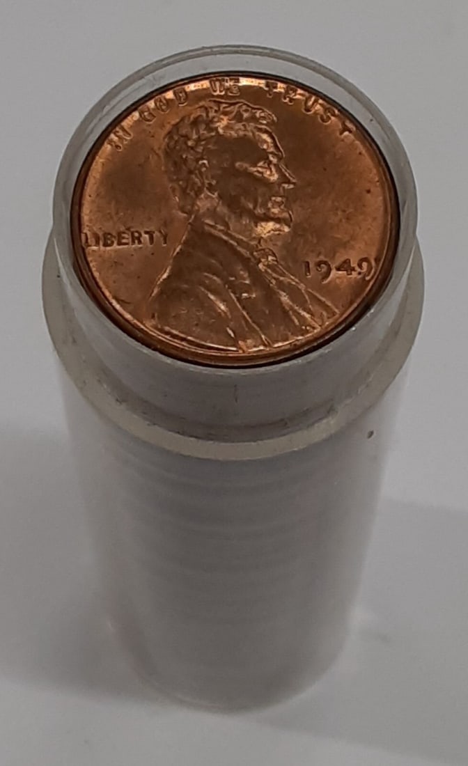 1949 Lincoln Cent Roll 50 Uncirculated Coins RB Color (1 of 3)