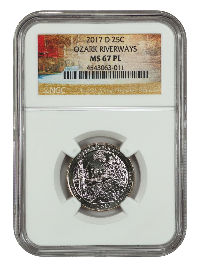 2017-D Ozark Riverways NP 25C NGC MS67PL Clad Quarter (1 of 2)