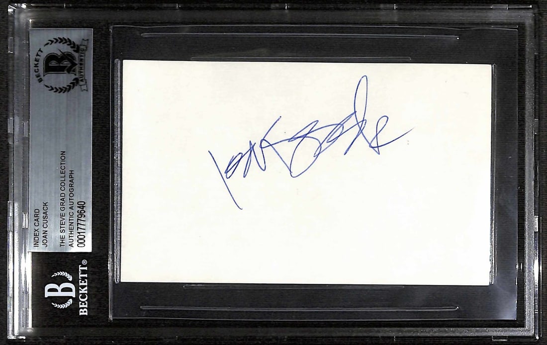 Joan Cusack Signed 3x5 Index Card BECKETT Encapsulated Autograph (1 of 1)
