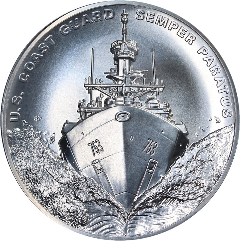 2.5 oz Silver Coast Guard Armed Forces Medal 2022 with OGP and COA (1 of 3)