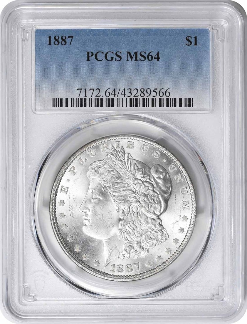 1887 Morgan Silver Dollar MS64 PCGS Uncirculated Coin (1 of 2)