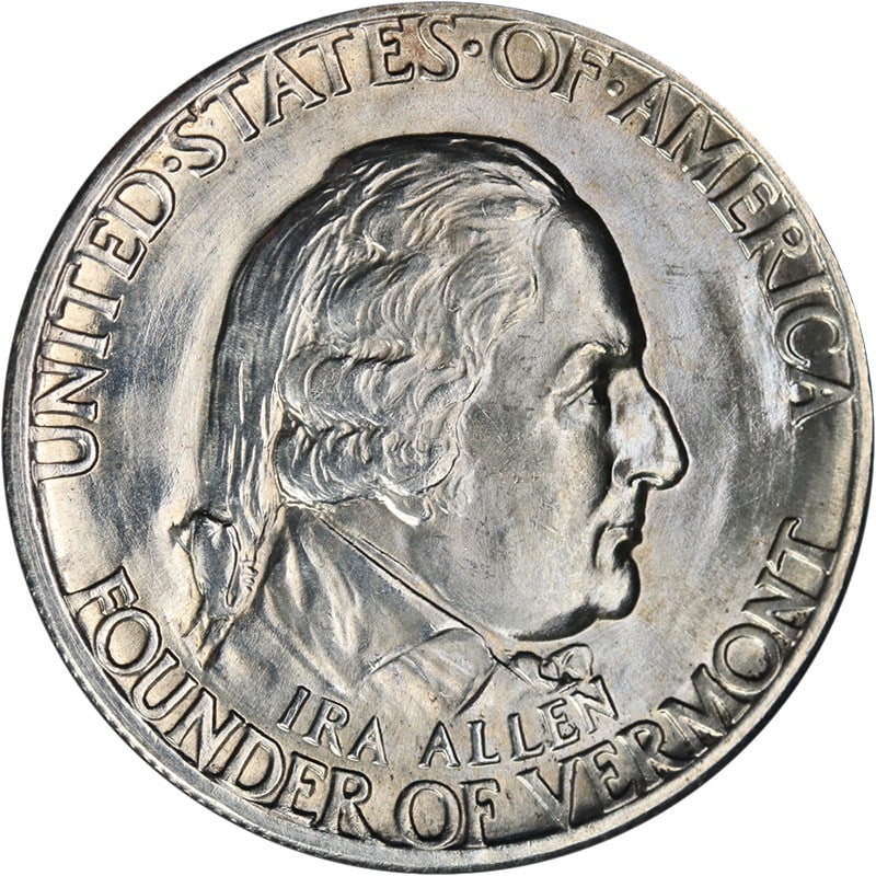 1927 Vermont Commemorative Half Dollar Choice BU+ Strong Luster (1 of 2)