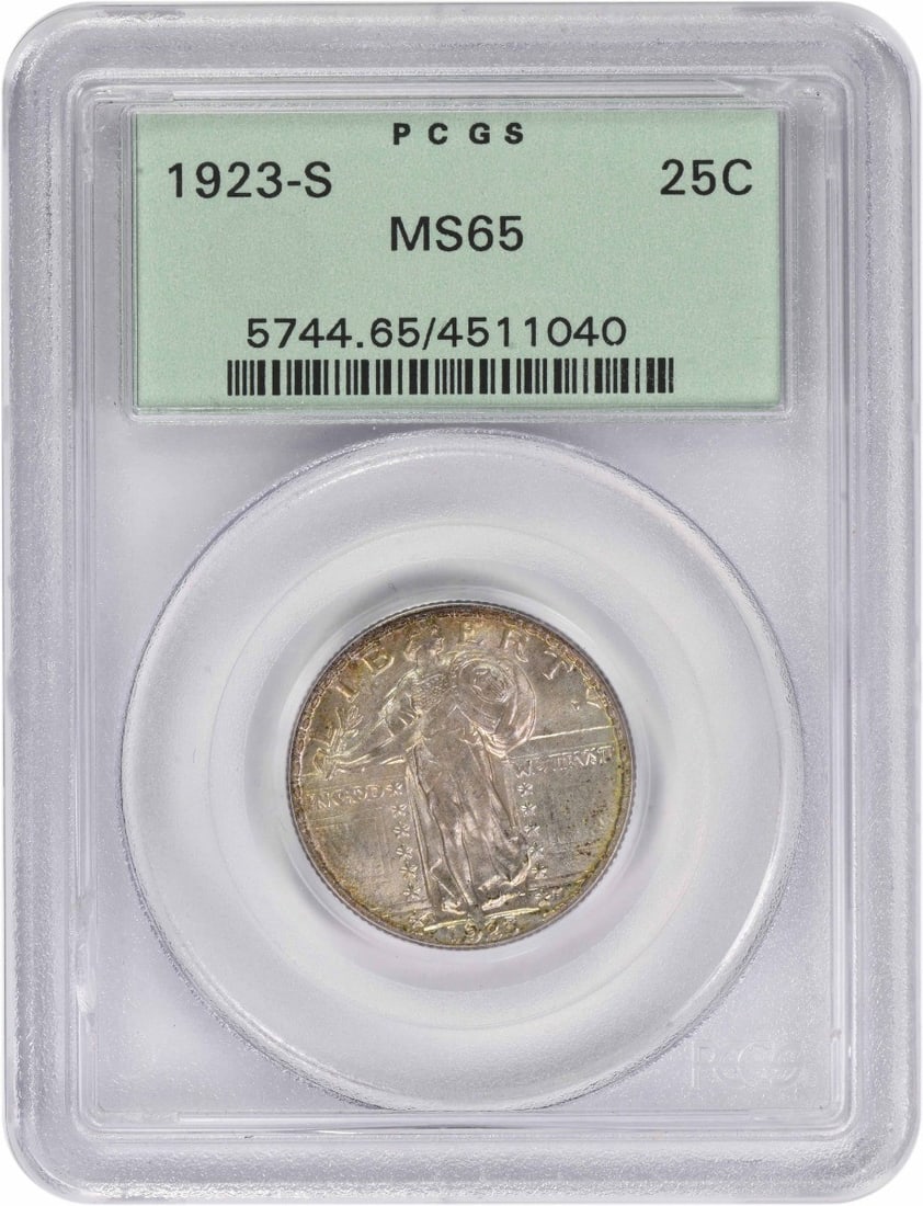1923-S Standing Liberty Quarter MS65 Certified PCGS Silver (1 of 4)