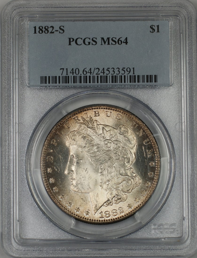 1882-S Morgan Silver Dollar Coin PCGS MS 64 Uncirculated (1 of 2)