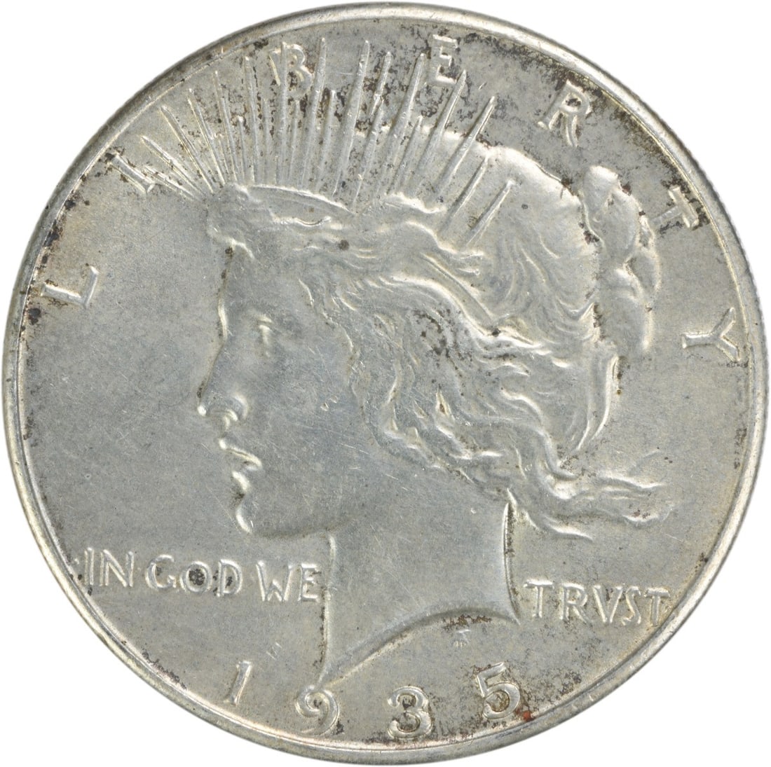 1935 Peace Silver Dollar AU Uncertified 90% Silver Philadelphia Mint: 1935 Peace Silver Dollar AU Uncertified 90% Silver Philadelphia Mint This 1935 Peace Silver Dollar features a design by Anthony de Francisci and is classified as AU (About Uncirculated). Minted in Phi