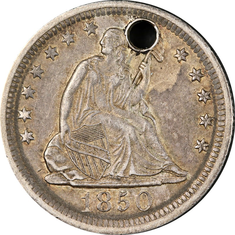 1850-O Seated Liberty Quarter Silver Choice XF/AU Details Strong Strike (1 of 2)