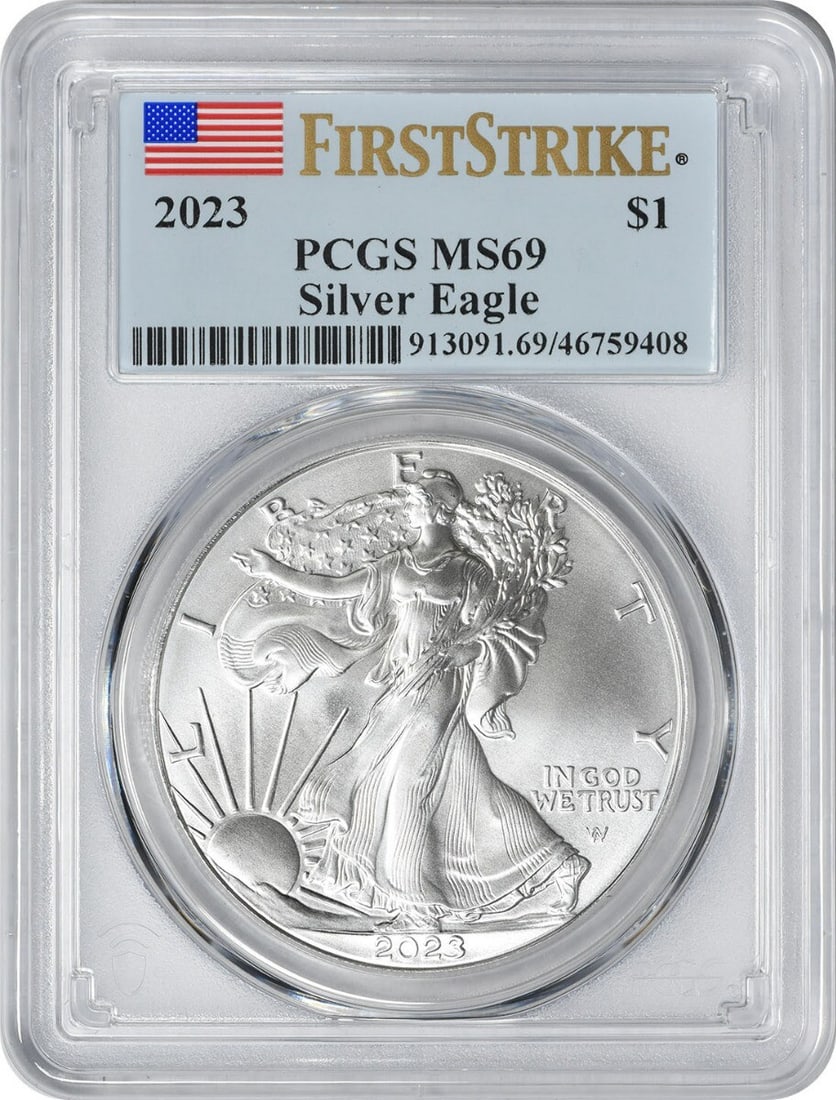 2023 American Silver Eagle MS69 First Strike PCGS 1 oz Coin (1 of 2)