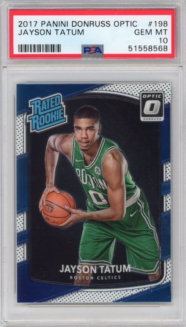 PSA 10 2017-18 Panini Donruss Optic Jayson Tatum Rookie Card (1 of 2)