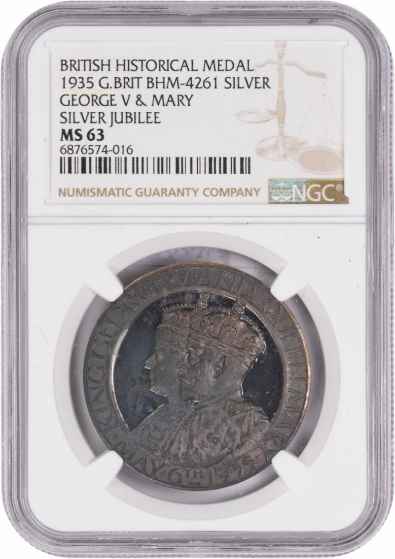 1935 Great Britain Silver Medal George V Mary Jubilee MS63 NGC (1 of 2)