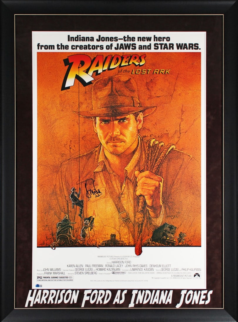 Harrison Ford Signed Framed Raiders of the Lost Ark Poster Gem Mint 10 BAS (1 of 4)