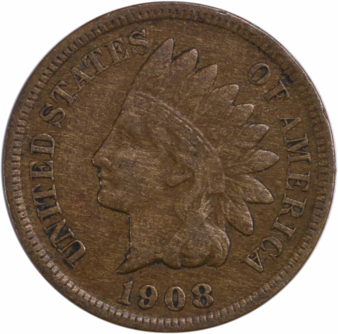 1908-S Indian Head Cent Choice VF Uncertified Coin (1 of 2)