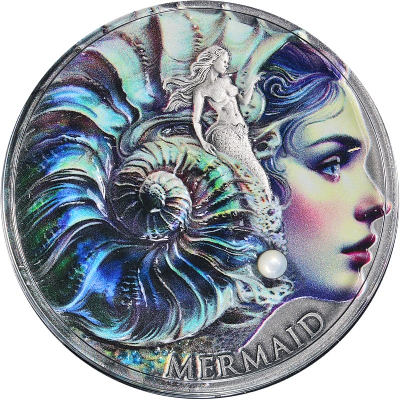 2025 Cameroon 2 Ounce Silver Nature Spirit Mermaid Coin OGP COA (1 of 3)