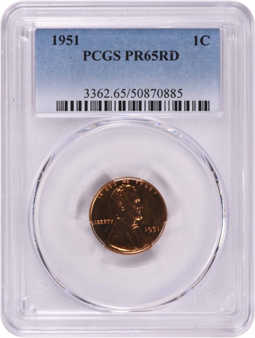 1951 Lincoln Cent PR65RD Copper Proof PCGS Certified (1 of 2)