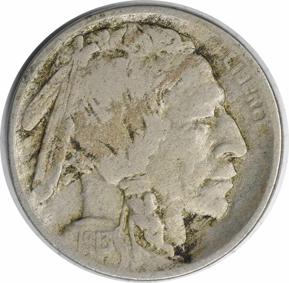 1913-D Buffalo Nickel Type 2 Fine Uncertified Coin (1 of 2)