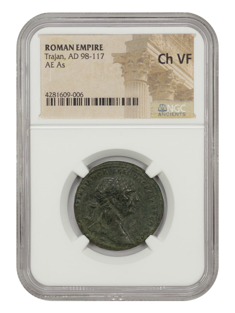 Ancient Roman Trajan AE As Coin NGC Certified Choice VF (1 of 4)