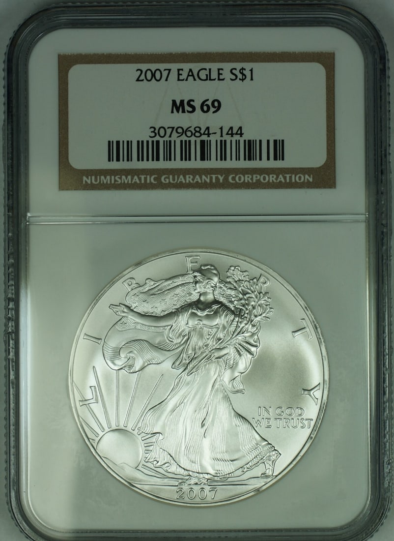 2007 American Silver Eagle $1 Coin NGC MS 69 Uncirculated (1 of 2)